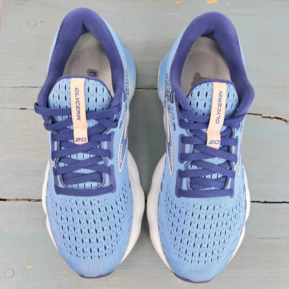 Brooks Glycerin 20 Womens Running Shoes Blue Peach 1203691B478 Size 8 Medium B